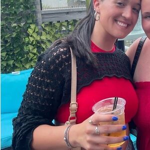 Emory Park Black Open-Knit Cardigan